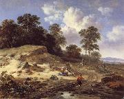 Jan Wijnants A Track by a Dune,with Peasants and a Horseman china oil painting artist